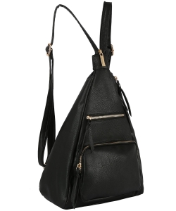 Fashion Convertible Backpack Sling Bag JNM-0109 BLACK